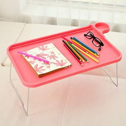 Imagem de Mesa Desmontavel Notebook Com Suporte Copo Elegante Na Cor Rosa