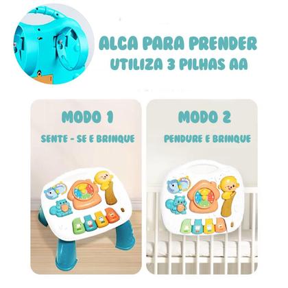 Imagem de Mesa Didática Infantil Mesinha Interativa Educativa Som Luz Atividades