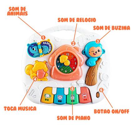 Imagem de Mesa Didática Infantil Mesinha Interativa Educativa Som Luz Atividades