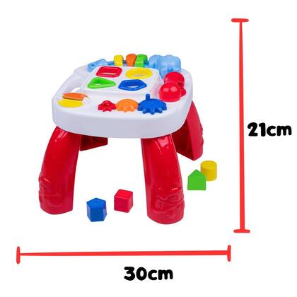 Imagem de Mesa Didática Infantil Play Time Para Bebê Mesinha Educativa - Vermelha