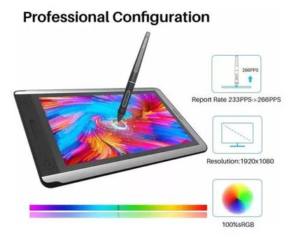 Mesa Digitalizadora Huion Kamvas 16 Gs1561 Silver Gray - Mesa