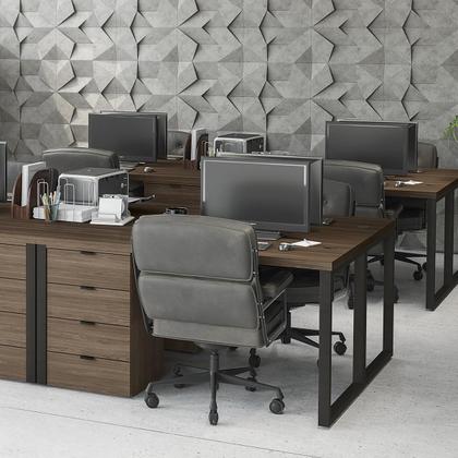 Imagem de Mesa Diretor 150cm Industrial Madeira Escritório Office Escrivaninha Ampla Resistente Moderna Funcional