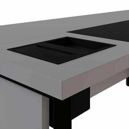 Imagem de Mesa Diretor 1,80m c/ Caixa de Tomadas e Porta Objetos F5