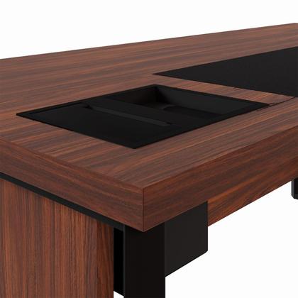 Imagem de Mesa Diretor 1,80m c/ Caixa de Tomadas e Porta Objetos F5