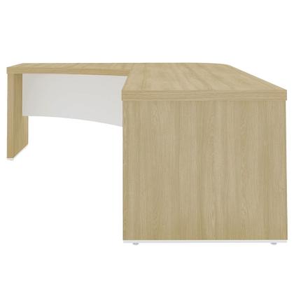 Imagem de Mesa Diretor em L Lado Esquerdo 200x180cm Corp A06 Carvalho/Branco - Mpozenato