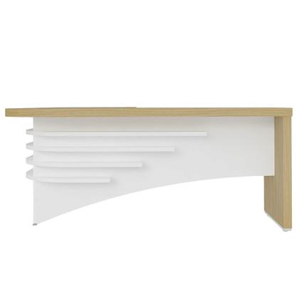 Imagem de Mesa Diretor em L Lado Esquerdo 200x180cm Corp A06 Carvalho/Branco - Mpozenato