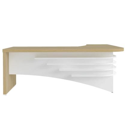 Imagem de Mesa Diretor em L Lado Esquerdo 200x180cm Corp A06 Carvalho/Branco - Mpozenato