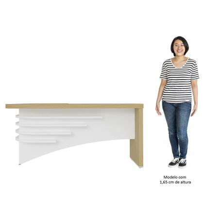 Imagem de Mesa Diretor em L Lado Esquerdo 200x180cm Corp A06 Carvalho/Branco - Mpozenato
