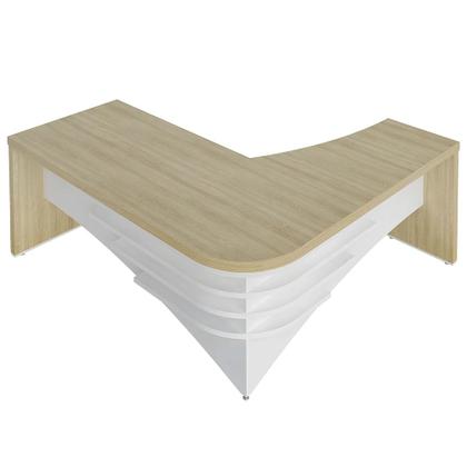 Imagem de Mesa Diretor em L Lado Esquerdo 200x180cm Corp A06 Carvalho/Branco - Mpozenato