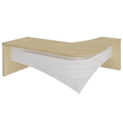 Imagem de Mesa Diretor em L Lado Esquerdo 200x180cm Corp A06 Carvalho/Branco - Mpozenato