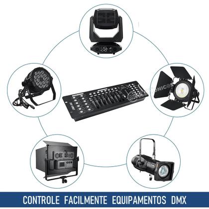 Imagem de Mesa Dmx 512 192 Canais Uso Profissional 240 Efeito Strobo Ideal Para Eventos LK192