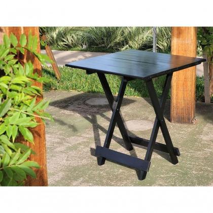 Imagem de Mesa Dobrável 70x70 Retrátil De Madeira Preto