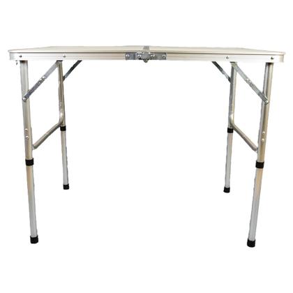 Imagem de Mesa Dobrável Ajustável em Alumínio 90x60cm Titanium Platina Portátil para Camping e Piquenique