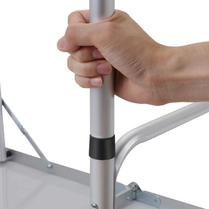 Imagem de Mesa Dobravel Aluminio 2 Cadeiras Mesinha Praia Maleta Portatil Grande 90X60Cm Altura Ajustavel