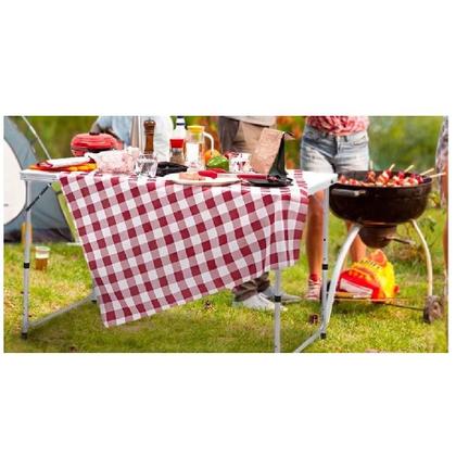 Imagem de Mesa Dobravel Aluminio 2 Cadeiras Mesinha Praia Maleta Portatil Grande 90x60cm Altura Ajustavel Camping Praia Banquinhos