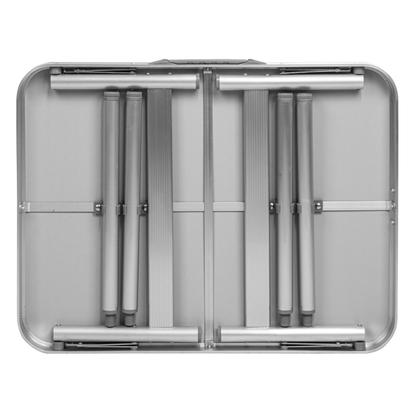 Imagem de Mesa Dobrável Alumínio 60x45 Cm Vira Maleta Palisad Com Alça Portatil Camping Churrasco