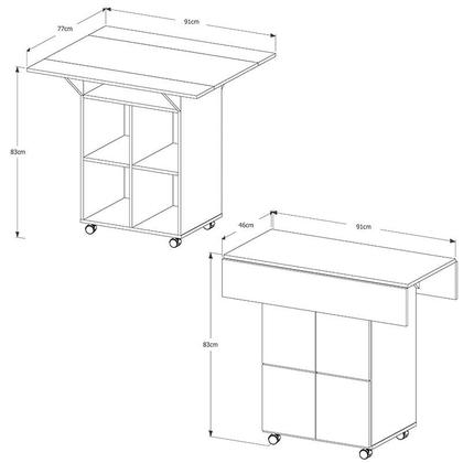 Imagem de Mesa Dobrável Annie Com 4 Bancos De Encaixe e Rodízios