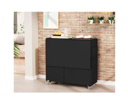 Imagem de Mesa Dobrável com 4 Banquetas Prática Vira Aparador Buffet Faro Jade