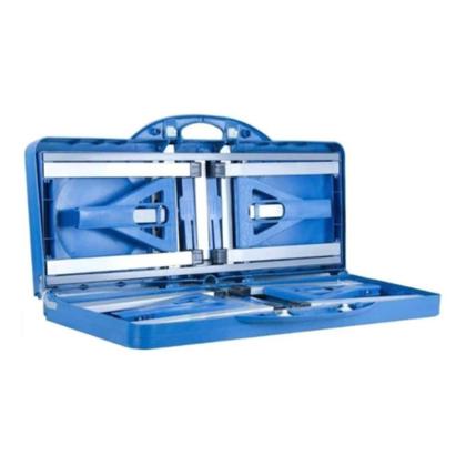 Imagem de Mesa Dobrável de alumínio com 4 banquetas Para Camping - Azul