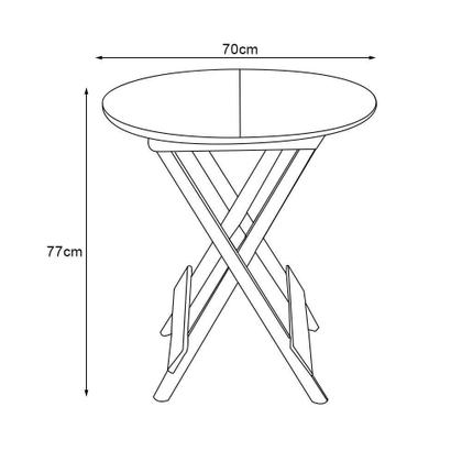 Imagem de Mesa Dobravel De Madeira 70 Redonda - Preto - Preto