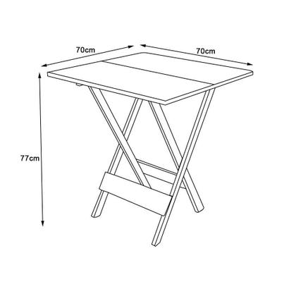 Imagem de Mesa Dobravel De Madeira 70x70 - Preto - Preto
