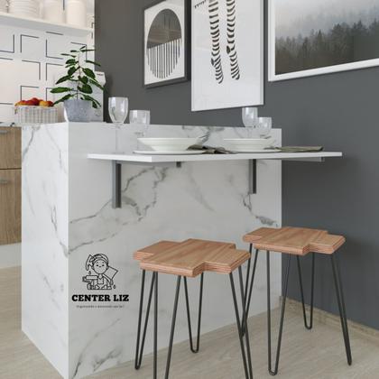 Imagem de Mesa Dobrável De Parede 90x39cm Multiuso Cozinha Sala Escritorio