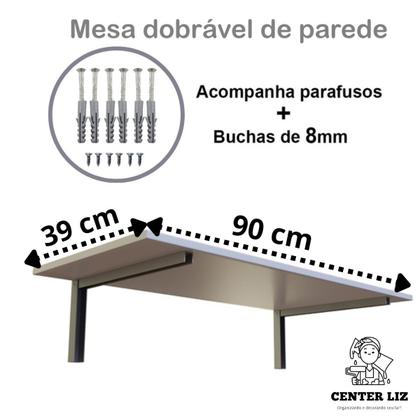 Imagem de Mesa Dobrável De Parede 90x39cm Multiuso Cozinha Sala Escritorio