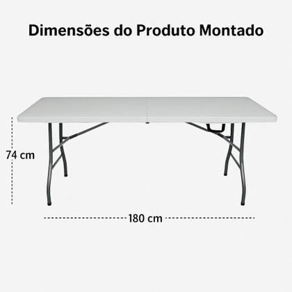Imagem de Mesa Dobrável Gallant Vira Maleta Portátil 1,80m com Alça (GMD22A01A-BR)