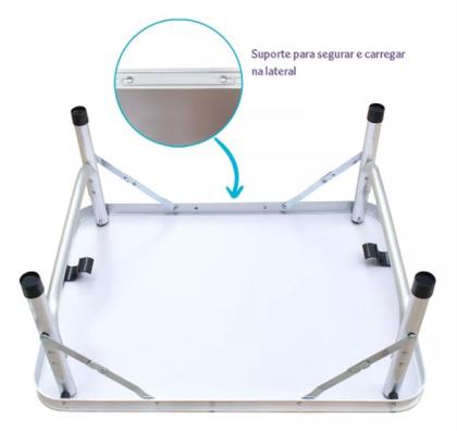 Imagem de Mesa Dobravel Maleta Aluminio Mdf 60x45cm Shark Blue