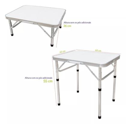 Imagem de Mesa Dobravel Maleta Aluminio Mdf 60x45cm Shark Blue