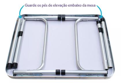 Imagem de Mesa Dobravel Maleta Aluminio Mdf 60x45cm Shark Blue