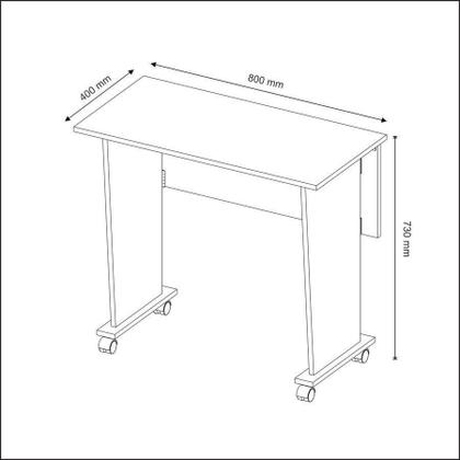 Imagem de Mesa Dobrável Multiuso Rodas Notebook Home Office Rústico