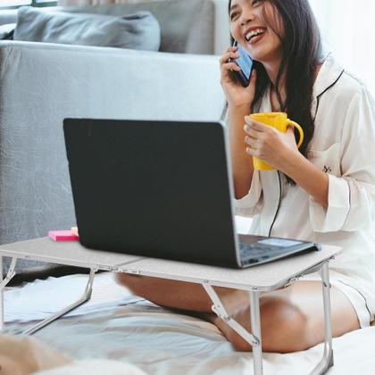 Imagem de Mesa Dobrável Notebook Alumínio Vira Maleta Portátil