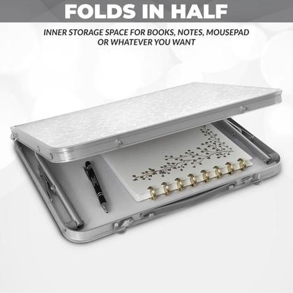 Imagem de Mesa Dobrável Notebook Alumínio Vira Maleta Portátil