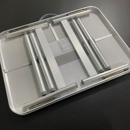 Imagem de Mesa Dobrável Notebook Estudos De Alumínio Com Tampo De Mdf, 60 cm x 45 cm Camping Churrasco Com Maleta