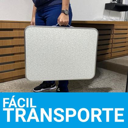 Imagem de Mesa Dobrável Notebook Estudos De Alumínio Com Tampo De Mdf, 60 cm x 45 cm Camping Churrasco Com Maleta