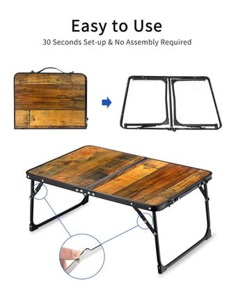 Imagem de Mesa dobrável para laptop SUVANE Lap Desk Bandeja de cama de madeira retrô