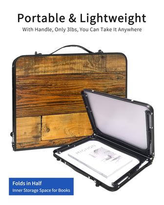 Imagem de Mesa dobrável para laptop SUVANE Lap Desk Bandeja de cama de madeira retrô