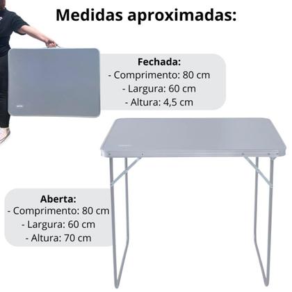 Imagem de Mesa Dobravel Portatil com Alca 80 Cm para Pesca Camping e Praia Mesa Pratica Mor