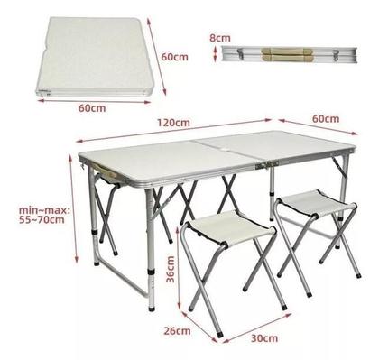 Imagem de Mesa Dobrável Portátil Maleta Camping Praia 4 Cadeira 120X60