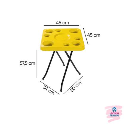 Imagem de  Mesa Dobrável Portátil Piscina Camping Pescaria Amarela