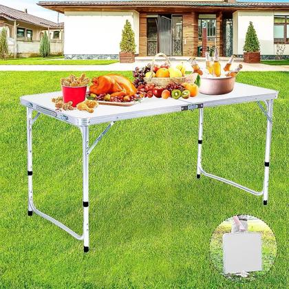Imagem de Mesa Dobrável Portátil Vira Maleta Camping Praia 120X60Cm