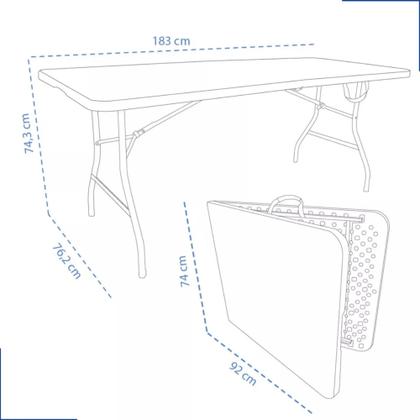 Imagem de Mesa Dobrável Portátil Vira Maleta Com Alça Resistente  Preta Super Prática