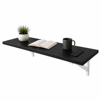 Imagem de Mesa Dobrável Retrátil 40x90cm MDF Preto com Suporte