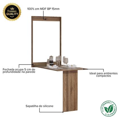 Imagem de Mesa Dobrável Retrátil De Parede 2 Lugares (1,00 Metro)