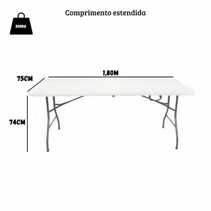 Imagem de Mesa Dobravel Tipo Maleta 1,80 com Alça