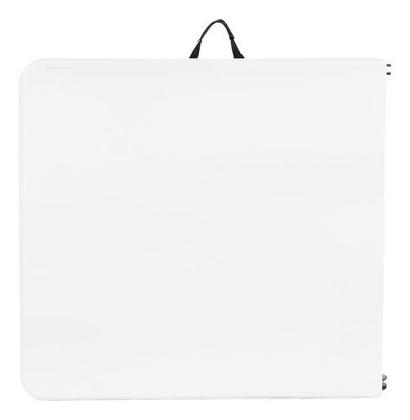 Imagem de Mesa Dobrável Tipo Maleta Cor Branca Camping Dobrável 1,80 com Alça Garden life