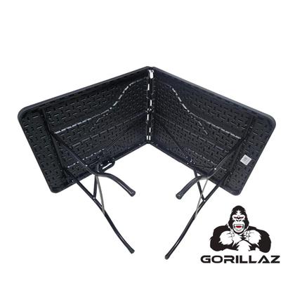 Imagem de Mesa Dobrável Vira Maleta C/ Alça Portátil 1,80m Preta Gorillaz