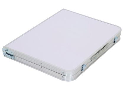 Imagem de Mesa Dobrável Vira Maleta Camping Praia 90x60cm Cor Branco The Black Tools