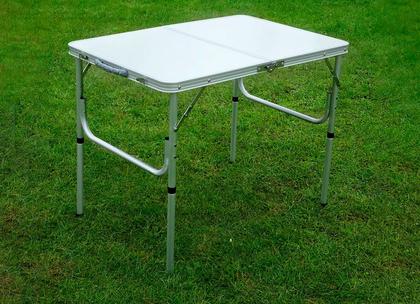 Imagem de Mesa Dobrável Vira Maleta Camping Praia 90x60cm Cor Branco The Black Tools